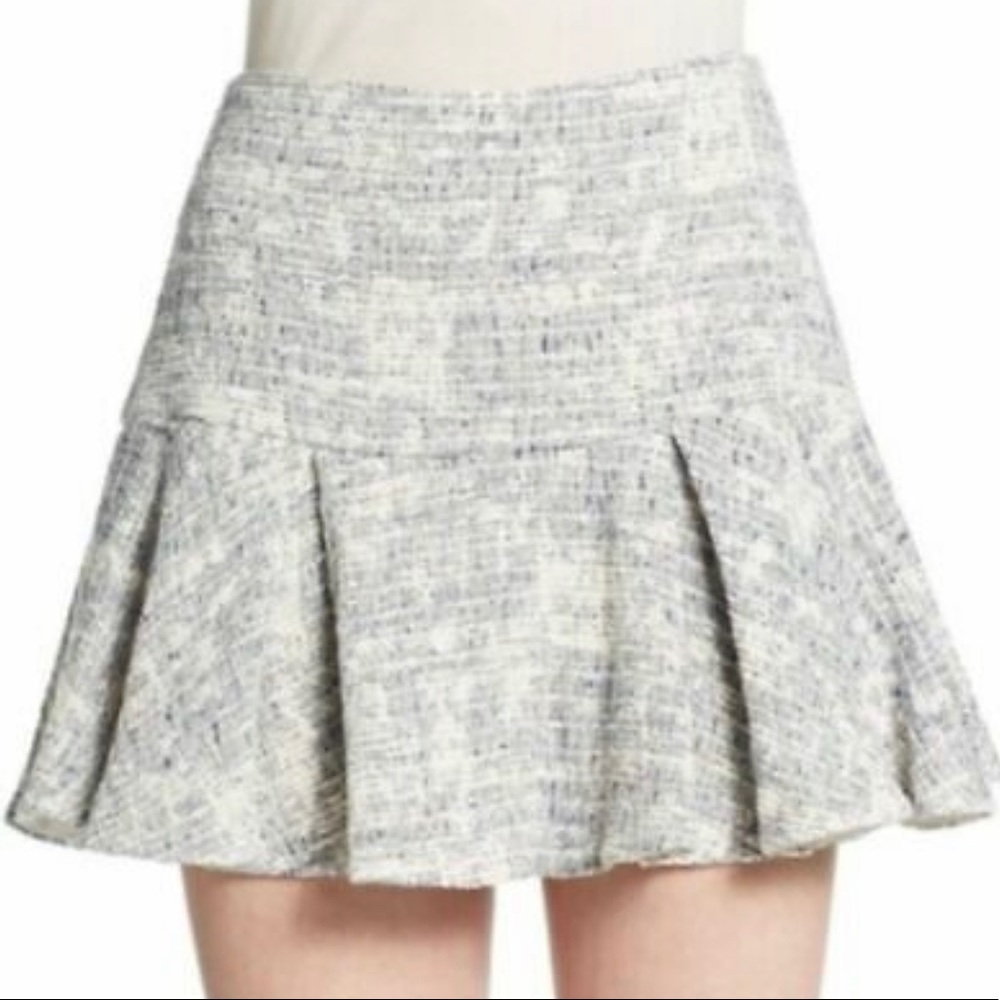 Derek Lam 10 Crosby Blue & White Tweed Skirt B-10